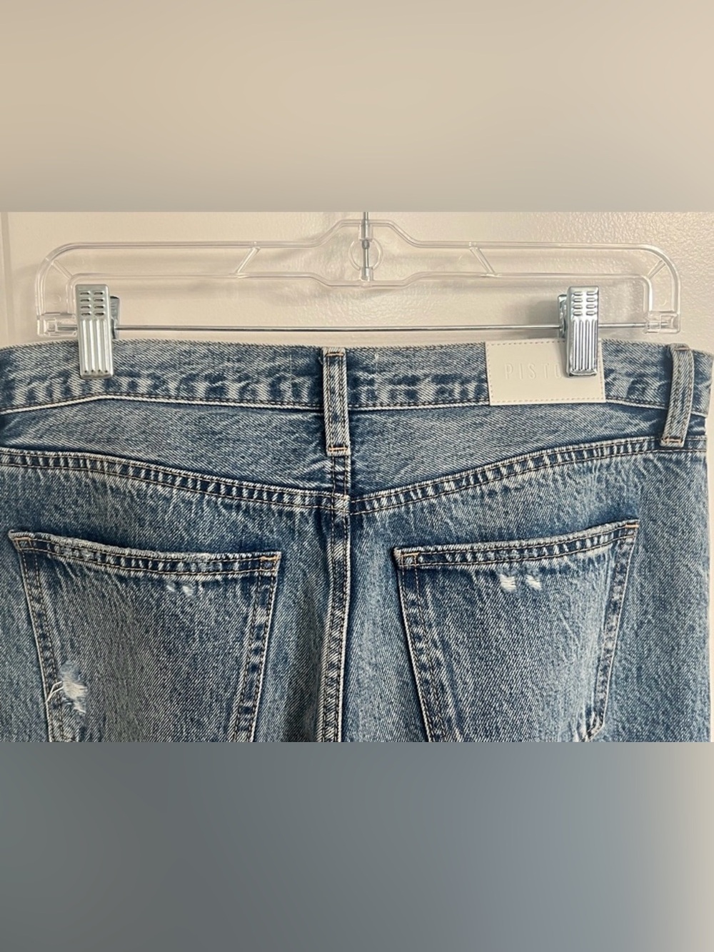 Pistola Cassie High Rise Straight Crop Distressed Jeans Size 29 - Picture 5 of 6